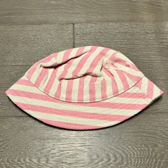 GAP Textured Pink & White Stripe Bucket Hat - NWT - Picture 1 of 4